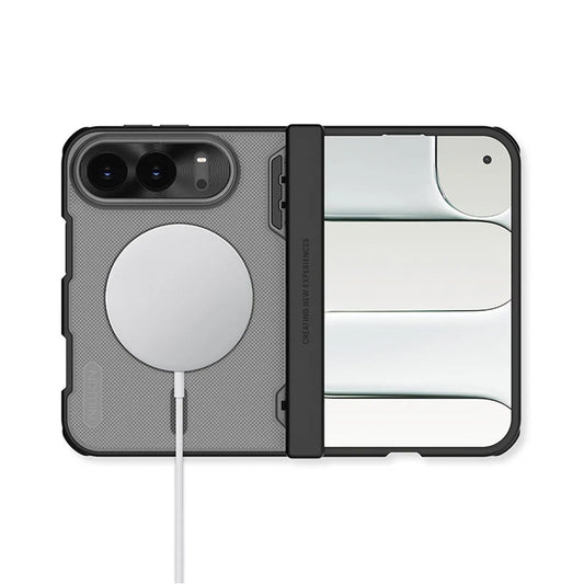 MagSafe maska za Apple iPhone Duo, Nillkin, Super Frosted Shield, crna prozirna satenska