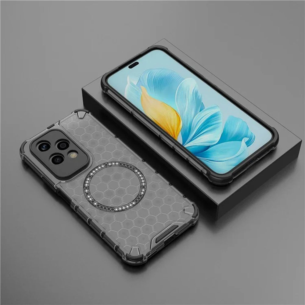 MagSafe futrola za Honor 200 Lite, Techsuit, HoneyComb Shield, Crna