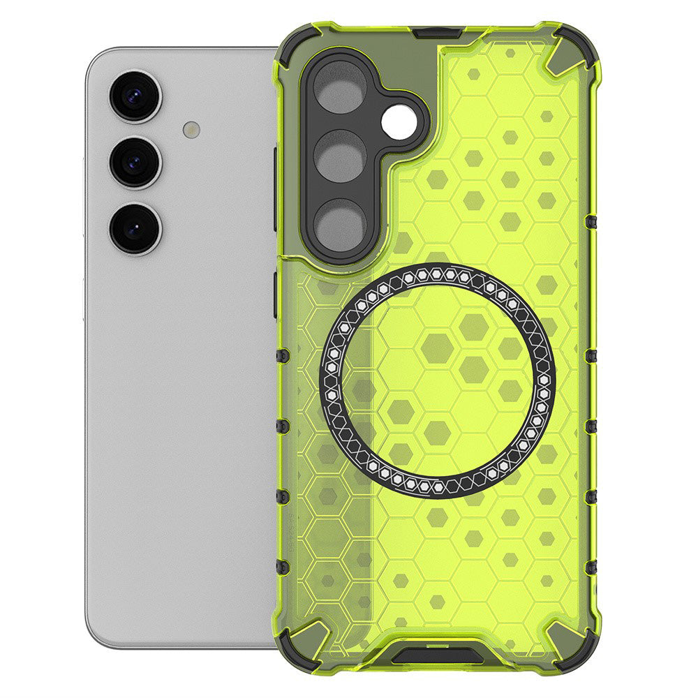 MagSafe maska za Samsung Galaxy S25 S931, Techsuit, HoneyComb Shield, Zelena