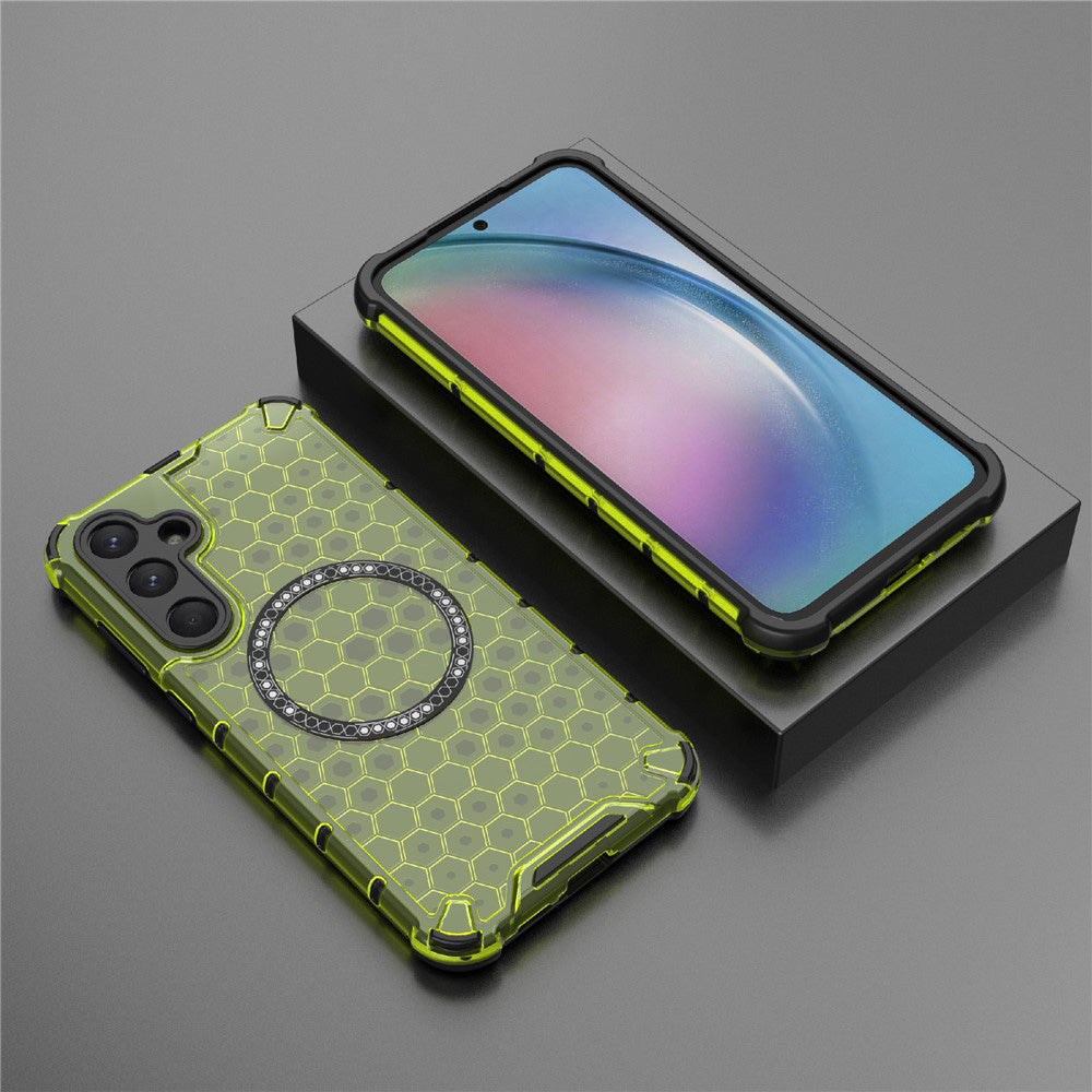 MagSafe maska za Samsung Galaxy S25 S931, Techsuit, HoneyComb Shield, Zelena