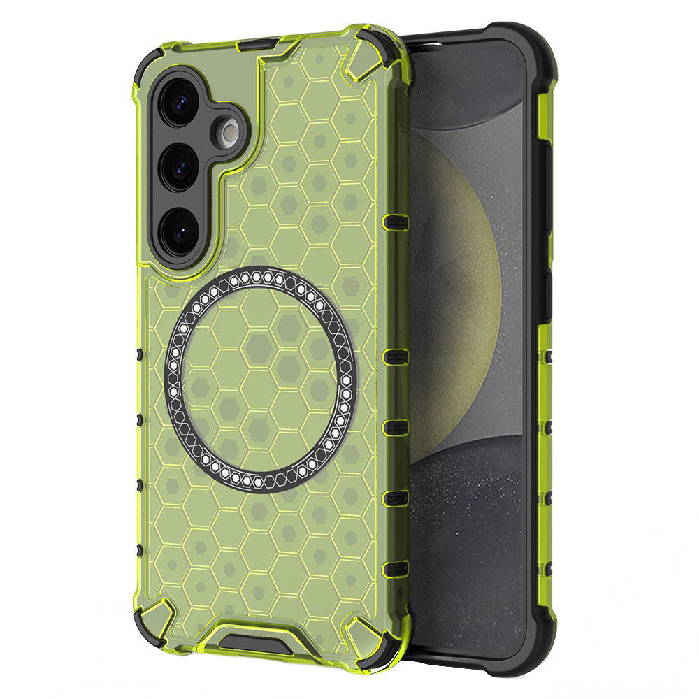 MagSafe maska za Samsung Galaxy S25 S931, Techsuit, HoneyComb Shield, Zelena