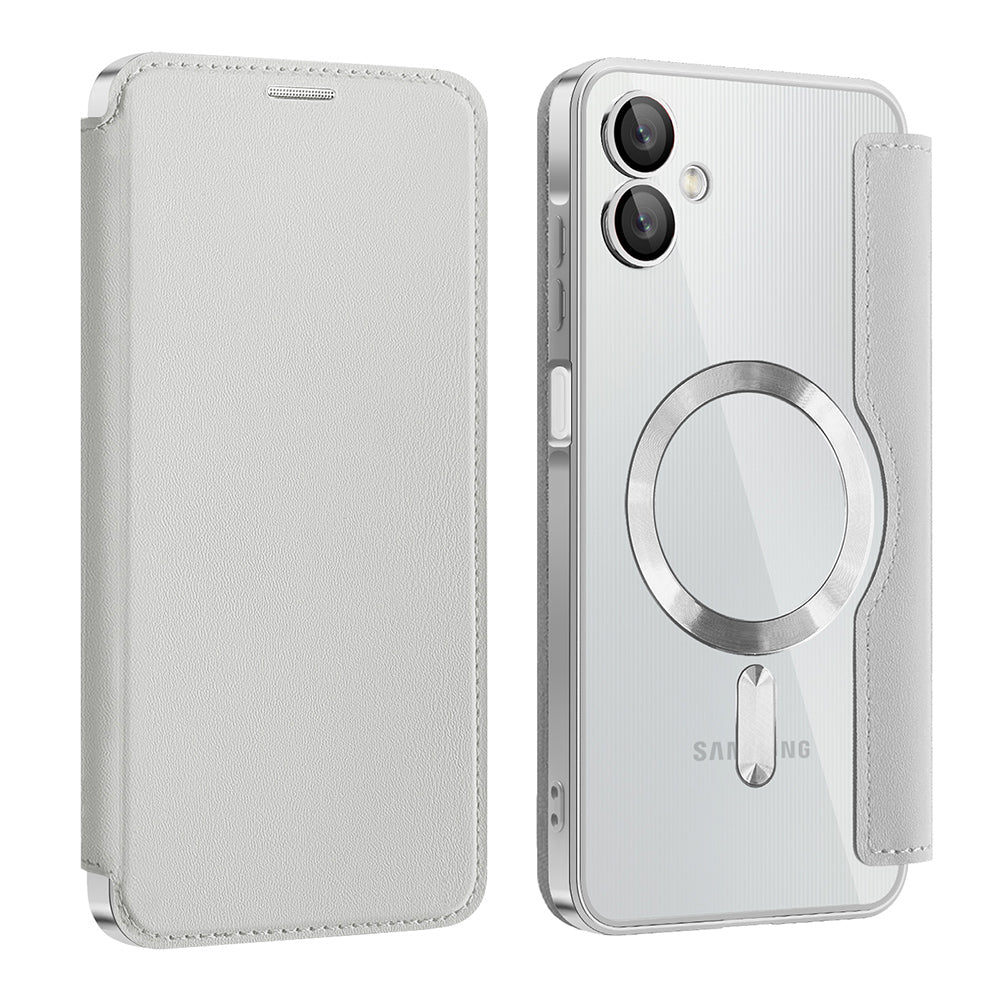 MagSafe futrola za Samsung Galaxy A06 A065, Techsuit, SmartMag Book, Siva