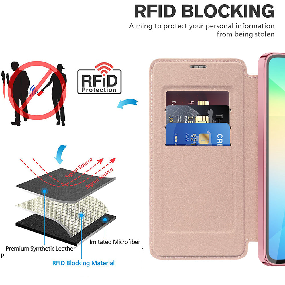 MagSafe futrola za Samsung Galaxy A06 A065, Techsuit, SmartMag Book, Roza
