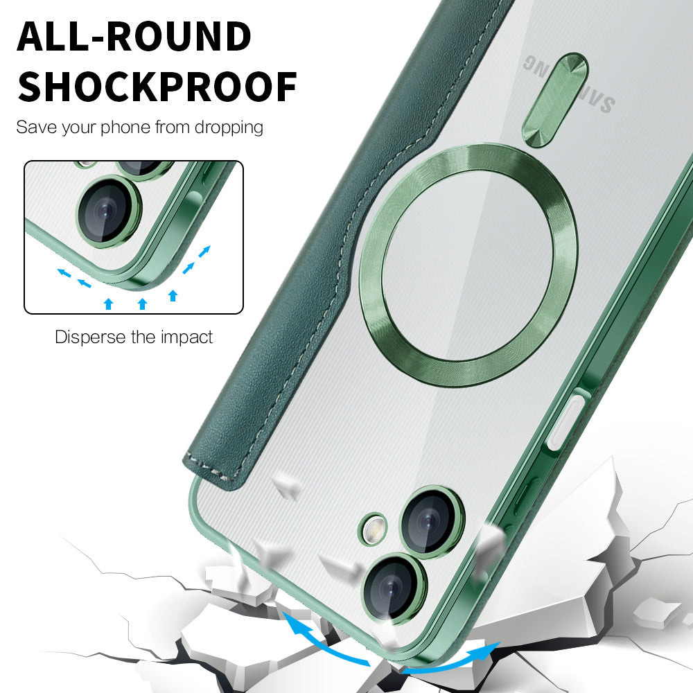 MagSafe futrola za Samsung Galaxy A06 A065, Techsuit, SmartMag Book, Zelena