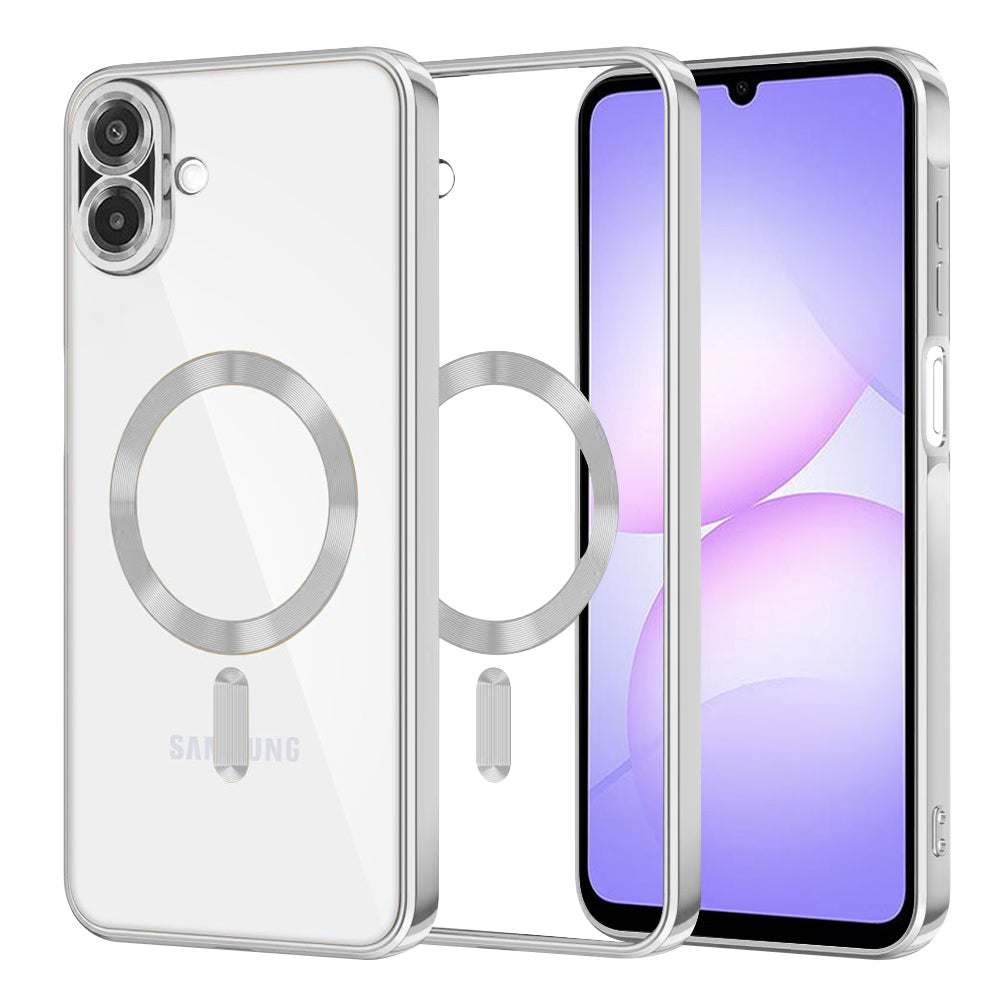 MagSafe futrola za Samsung Galaxy A07 4G A075, Techsuit, Luxury Crystal, Srebrna