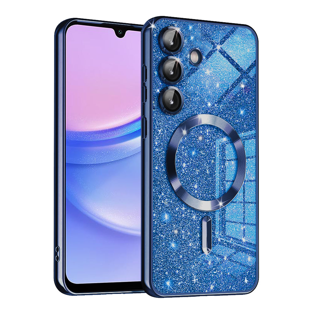 MagSafe futrola za Samsung Galaxy A15 5G A156 / A15 A155, Techsuit, Luxury Glitter, Tamno Plava