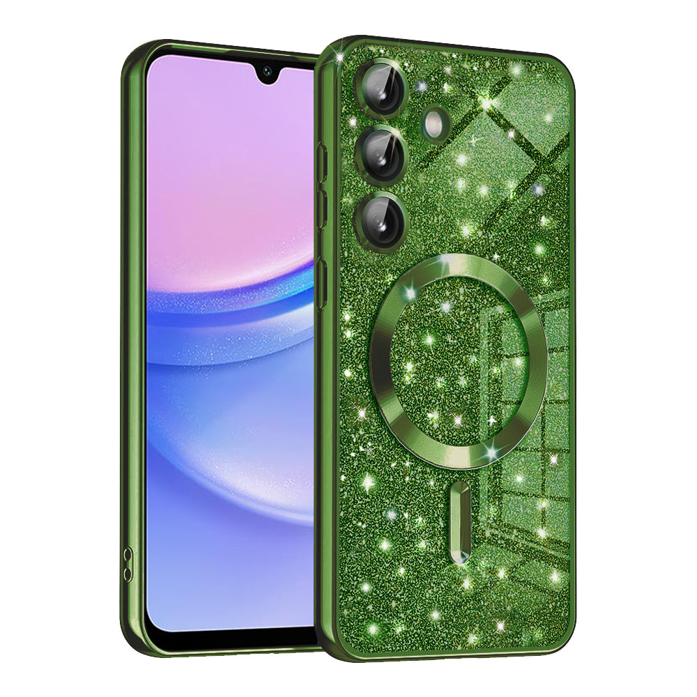 MagSafe futrola za Samsung Galaxy A15 5G A156 / A15 A155, Techsuit, Luxury Glitter, Tamno Zelena