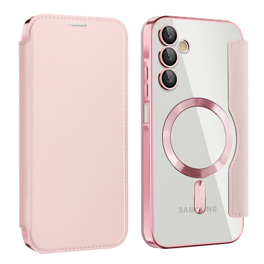 MagSafe futrola za Samsung Galaxy A15 5G A156 / A15 A155, Techsuit, SmartMag Book, Roza