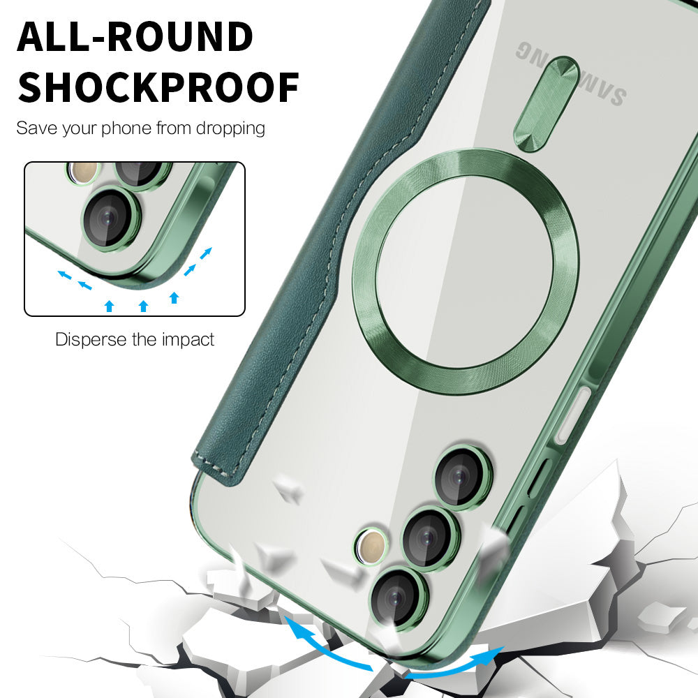 MagSafe futrola za Samsung Galaxy A15 5G A156 / A15 A155, Techsuit, SmartMag Book, Zelena