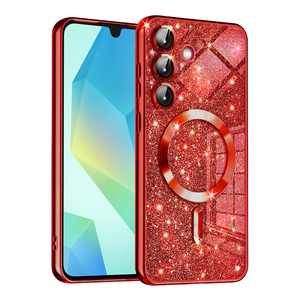 MagSafe futrola za Samsung Galaxy A16 5G A166 / A16 4G A165, Techsuit, Luxury Glitter, Crvena