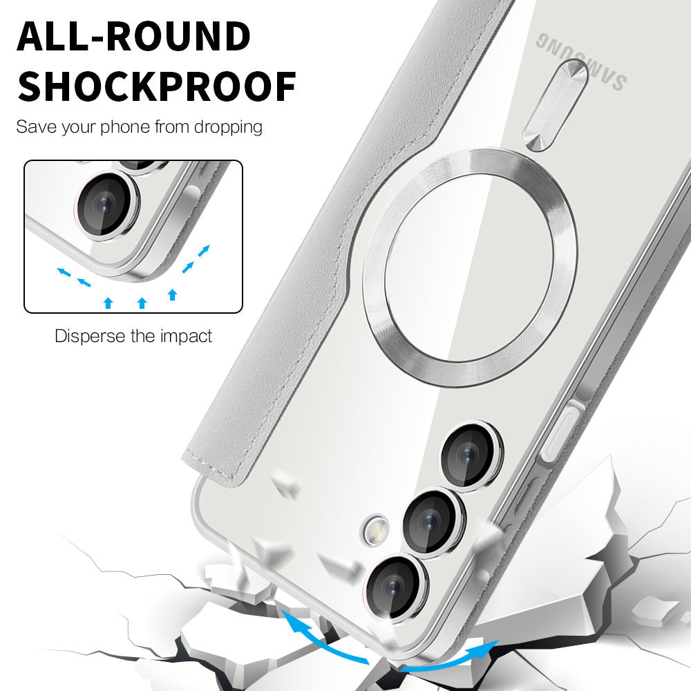 MagSafe futrola za Samsung Galaxy A16 5G A166 / A16 4G A165, Techsuit, SmartMag Book, Siva