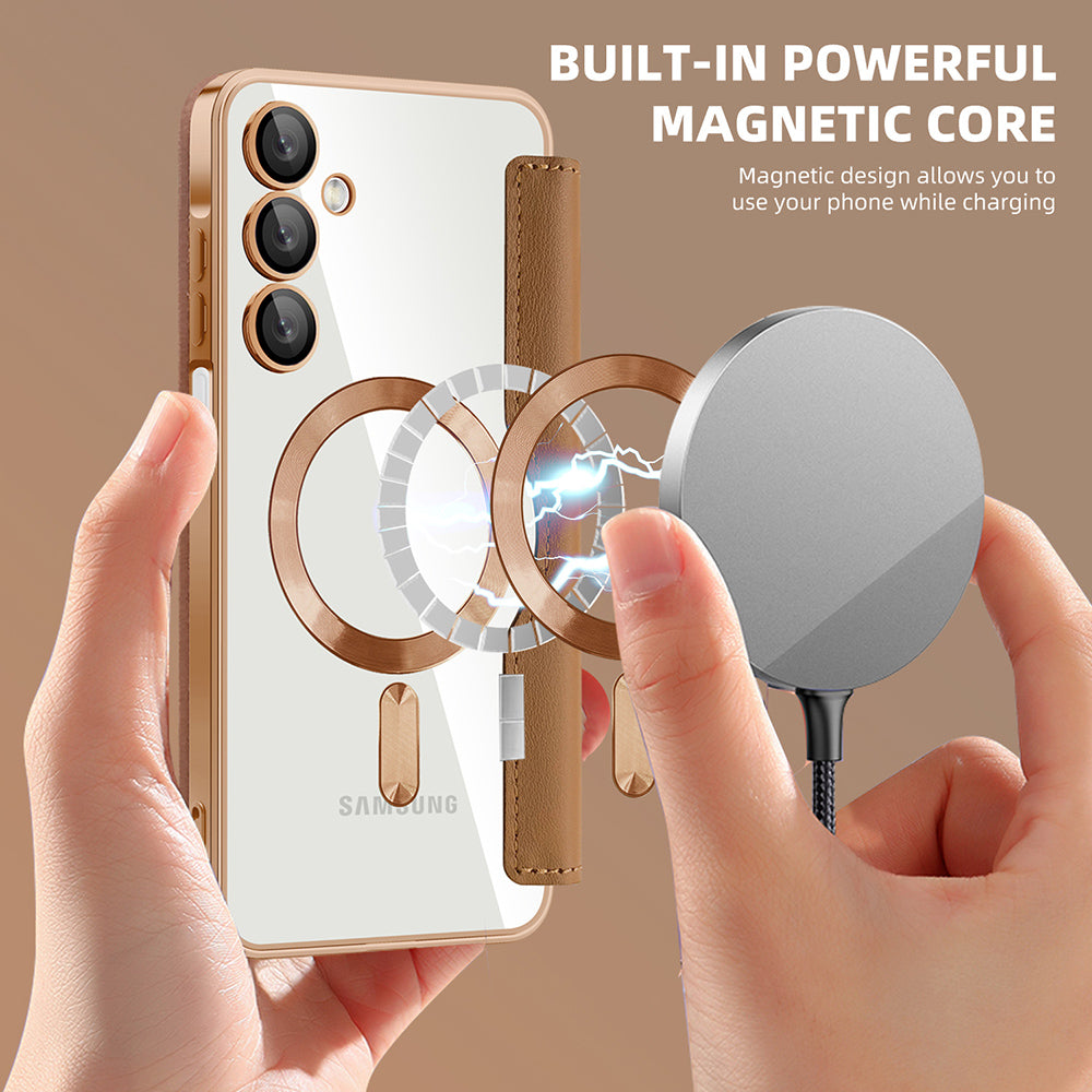 MagSafe futrola za Samsung Galaxy A16 5G A166 / A16 4G A165, Techsuit, SmartMag Book, Smeđa