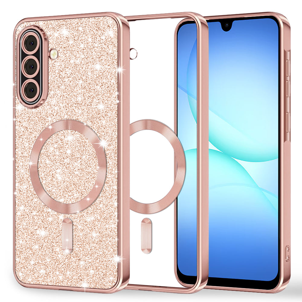 MagSafe futrola za Samsung Galaxy A17 4G / A17 5G, Techsuit, Luxury Glitter, Roza