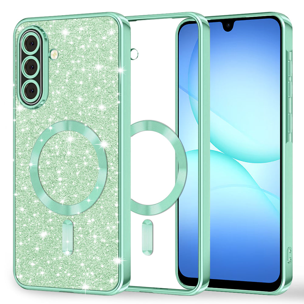 MagSafe futrola za Samsung Galaxy A17 4G / A17 5G, Techsuit, Luxury Glitter, Svijetlo Zelena