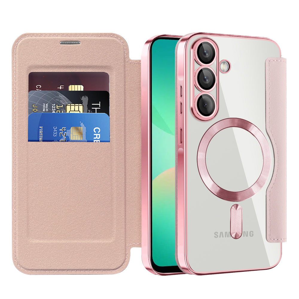 MagSafe futrola za Samsung Galaxy A26 A266, Techsuit, SmartMag Book, Roza