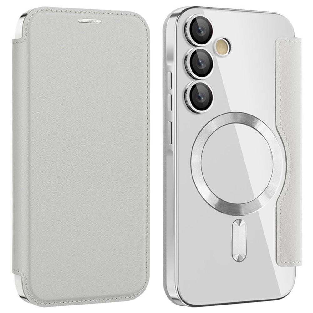MagSafe futrola za Samsung Galaxy A35 5G A356, Techsuit, SmartMag Book, Siva