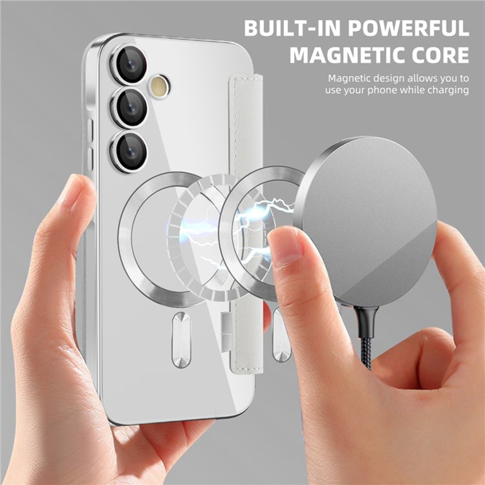 MagSafe futrola za Samsung Galaxy A35 5G A356, Techsuit, SmartMag Book, Siva
