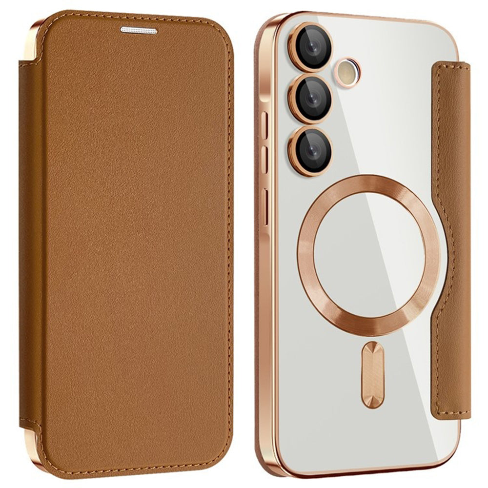 MagSafe futrola za Samsung Galaxy A35 5G A356, Techsuit, SmartMag Book, Smeđa