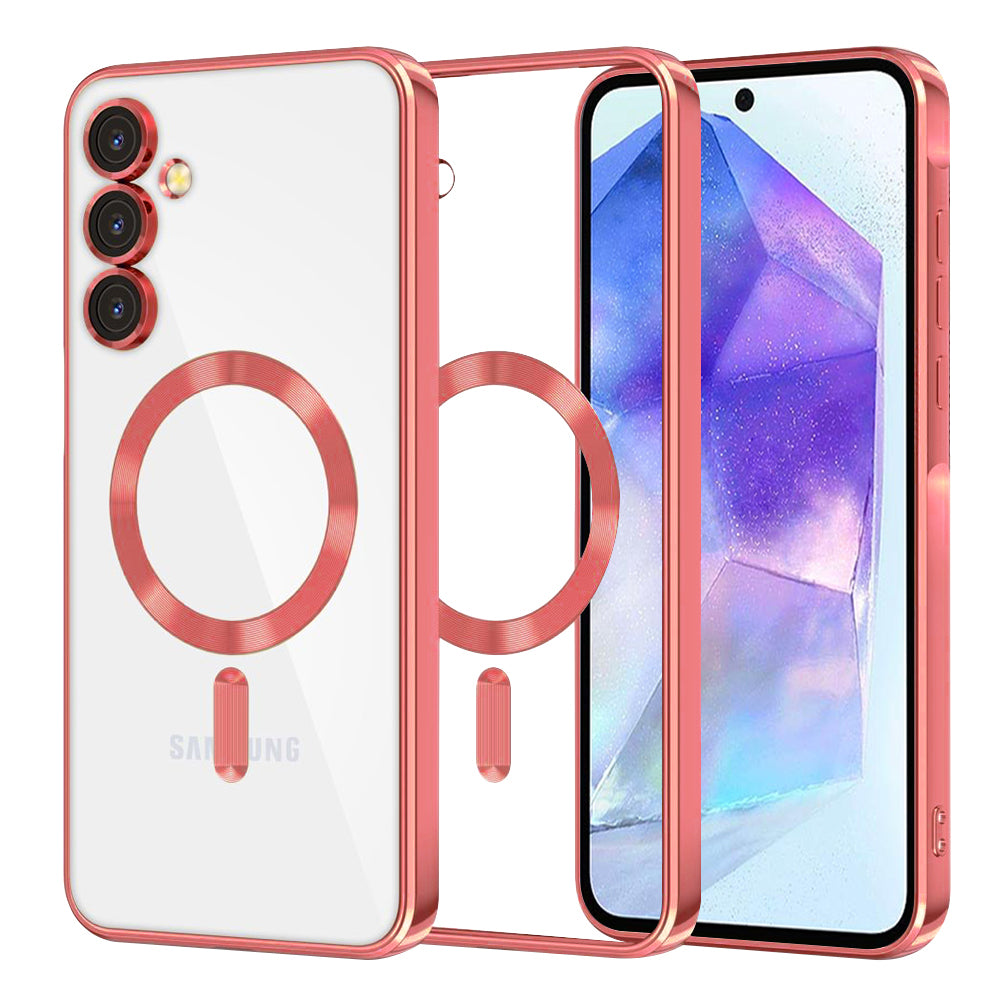 MagSafe futrola za Samsung Galaxy A55 5G A556, Techsuit, Luxury Crystal, Crvena