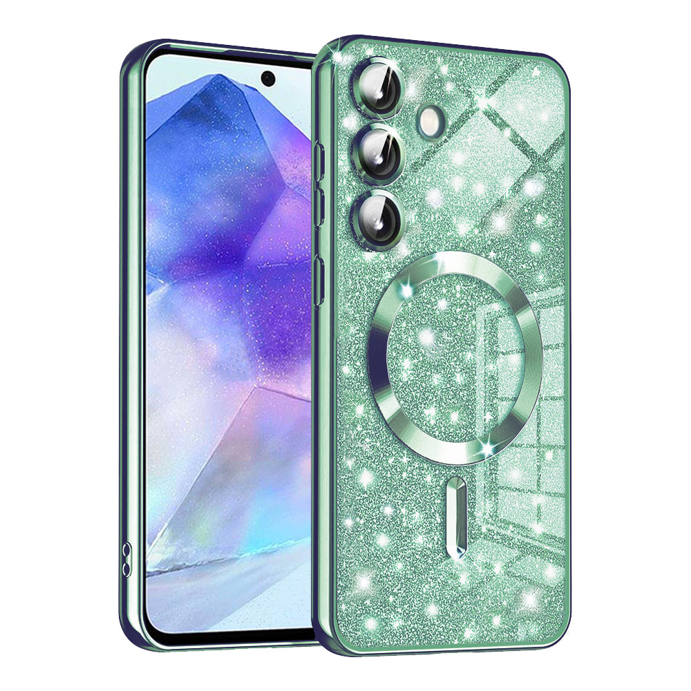MagSafe futrola za Samsung Galaxy A55 5G A556, Techsuit, Luxury Glitter, Svijetlo Zelena