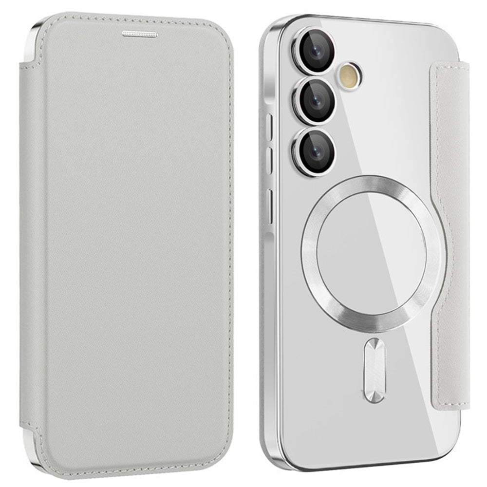 MagSafe futrola za Samsung Galaxy A55 5G A556, Techsuit, SmartMag Book, Siva