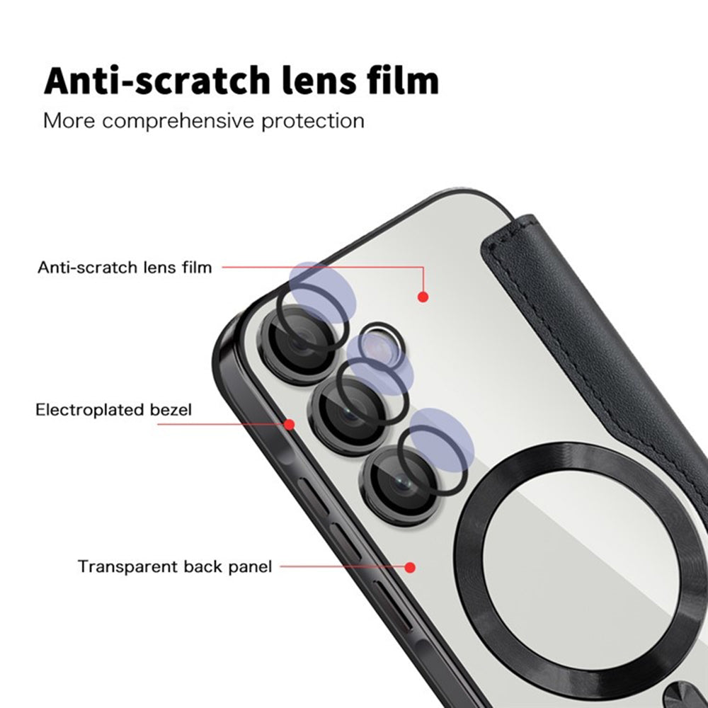 MagSafe futrola za Samsung Galaxy A55 5G A556, Techsuit, SmartMag Book, Crna