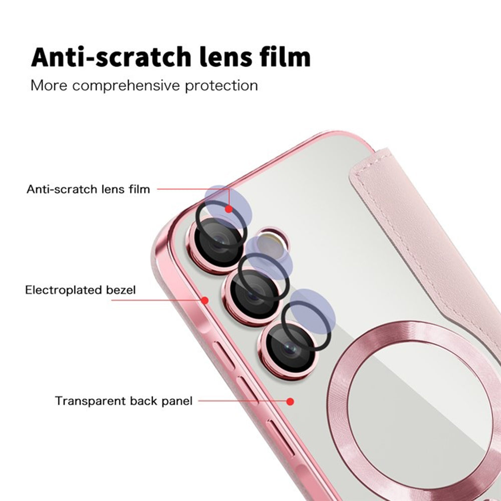 MagSafe futrola za Samsung Galaxy A55 5G A556, Techsuit, SmartMag Book, Roza