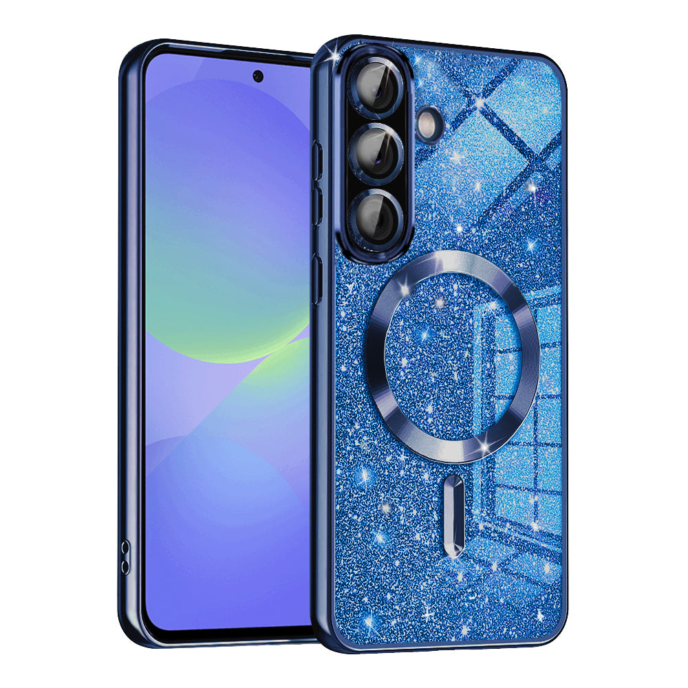 MagSafe futrola za Samsung Galaxy A56 A566 / A36 A366, Techsuit, Luxury Glitter, Tamno Plava