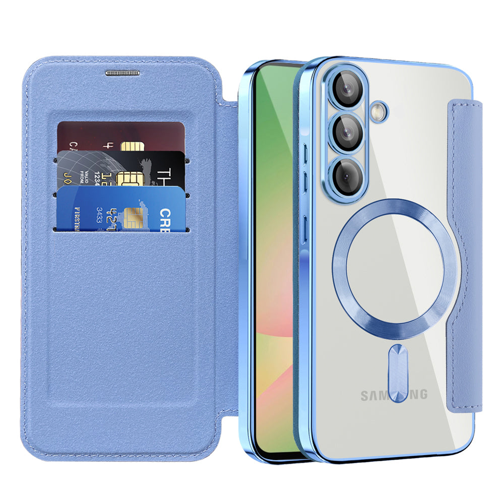 MagSafe futrola za Samsung Galaxy A56 A566, Techsuit, SmartMag Book, Plava