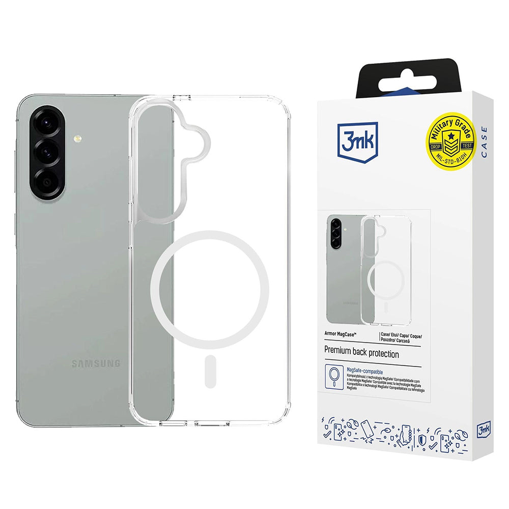 MagSafe futrola za Samsung Galaxy A57 5G, 3MK, Armor MagCase, Prozirna