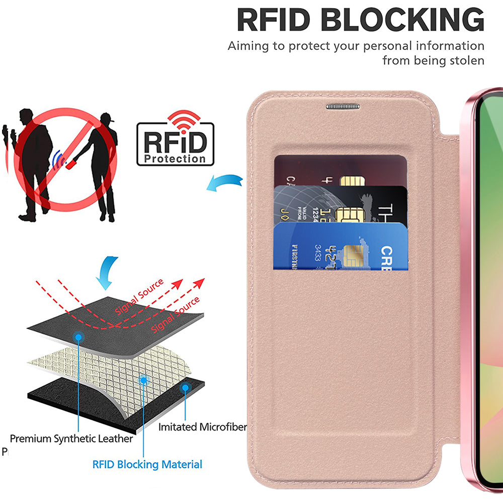 Futrola MagSafe za Samsung Galaxy A57 5G, Techsuit, SmartMag Book, Roza