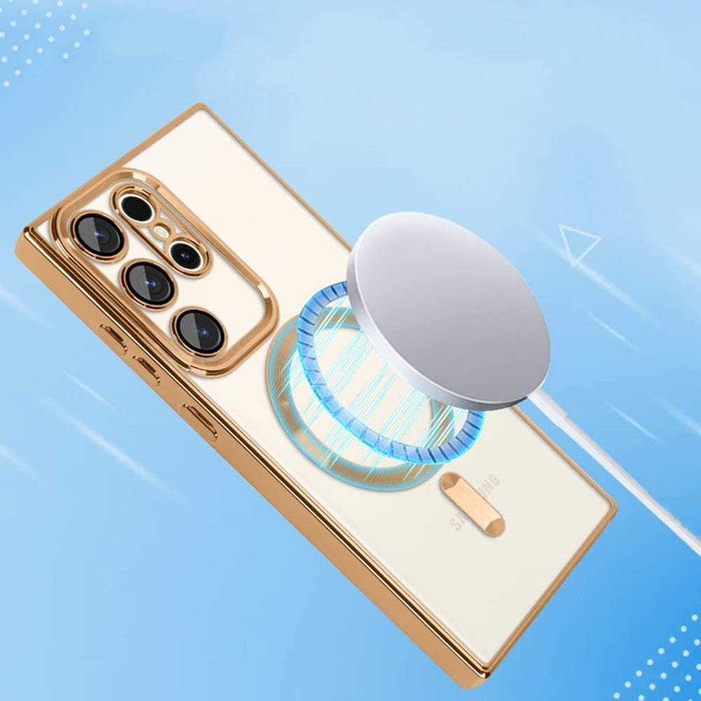 MagSafe futrola za Samsung Galaxy S22 Ultra 5G S908, Techsuit, Luxury Crystal, Crvena