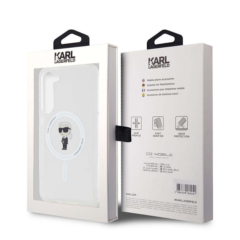 Futrola MagSafe za Samsung Galaxy S23+ S916, Karl Lagerfeld, IML Ikonik Karl, Prozirna