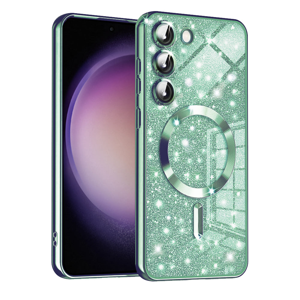 MagSafe futrola za Samsung Galaxy S23+ S916, Techsuit, Luxury Glitter, Svijetlo Zelena