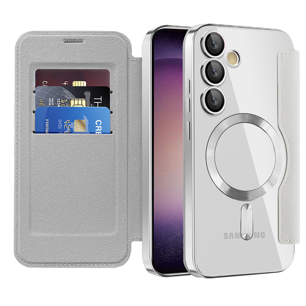 MagSafe futrola za Samsung Galaxy S23 S911, Techsuit, SmartMag Book, Siva