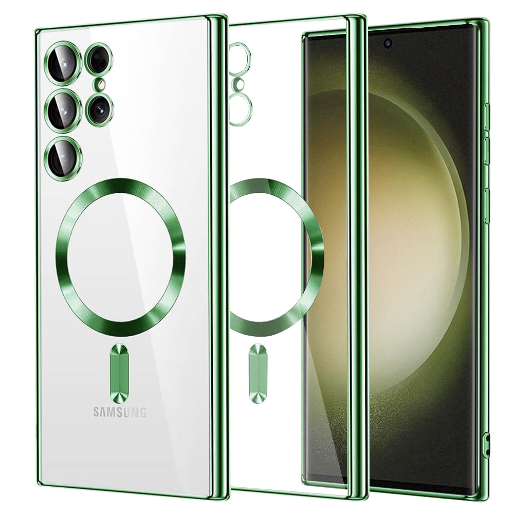 MagSafe futrola za Samsung Galaxy S23 Ultra S918, Techsuit, Luxury Crystal, Svijetlo Zelena