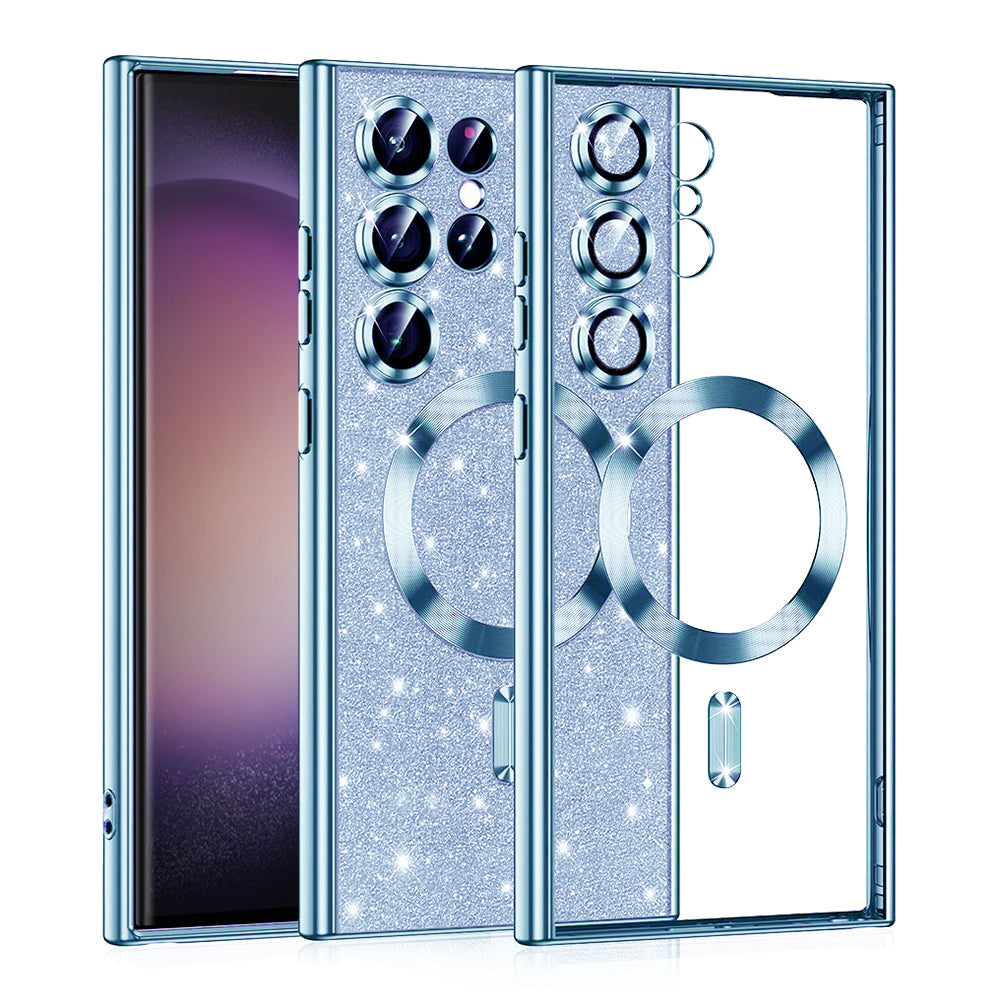 MagSafe futrola za Samsung Galaxy S23 Ultra S918, Techsuit, Luxury Glitter, Plava
