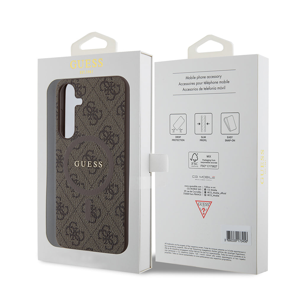 Futrola MagSafe za Samsung Galaxy S24+ S926, Guess, 4G Collection, Smeđa