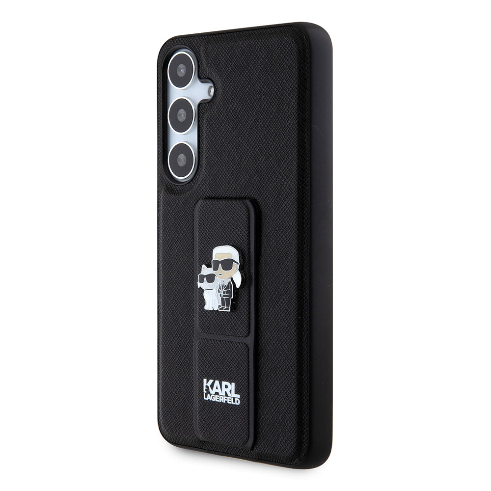 MagSafe futrola za Samsung Galaxy S24+ S926, Karl Lagerfeld, Saffiano Gripstand Karl & Choupette, Crna