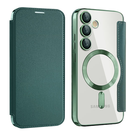 MagSafe futrola za Samsung Galaxy S24+ S926, Techsuit, SmartMag Book, Zelena