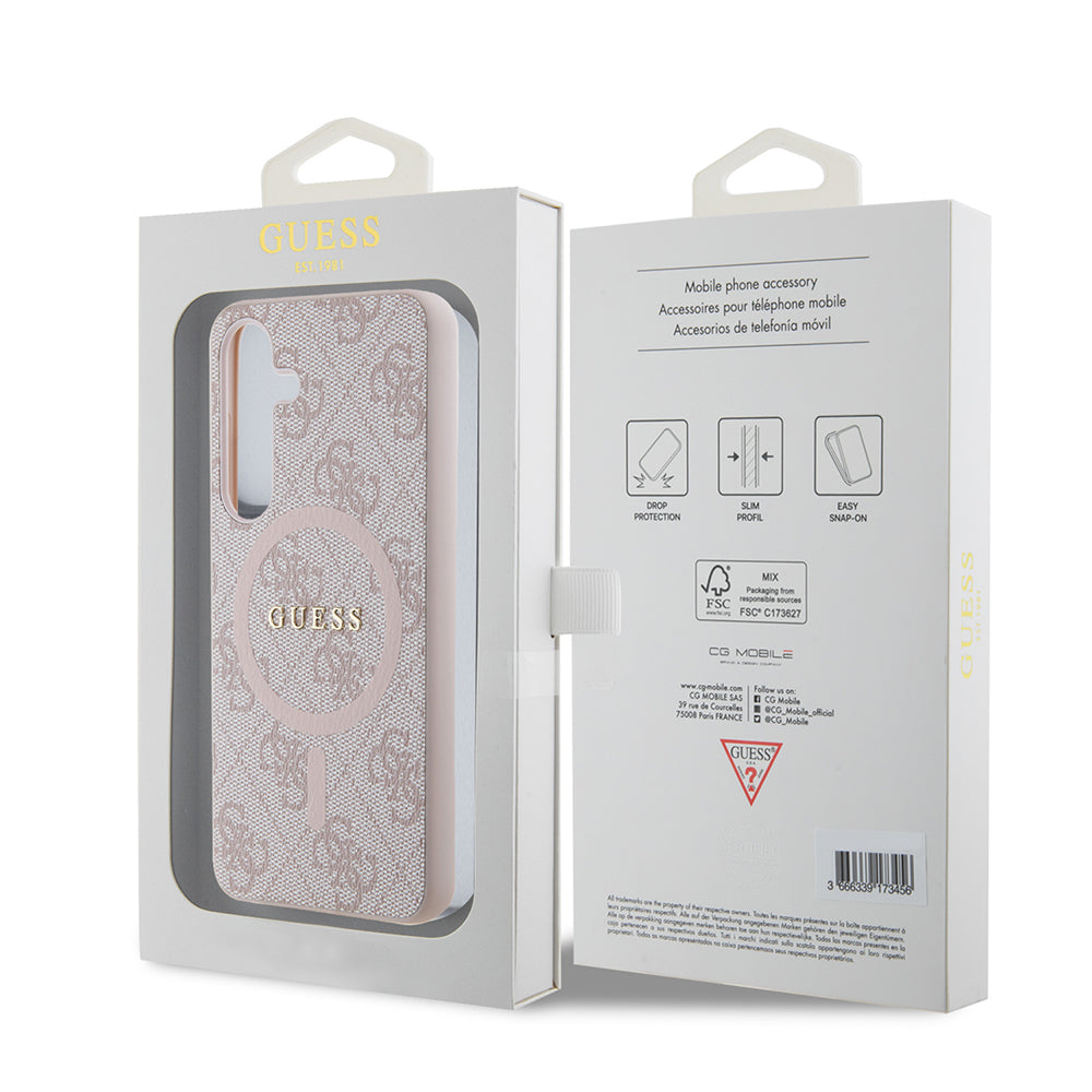 MagSafe futrola za Samsung Galaxy S24 S921, Guess, 4G Collection, Roza