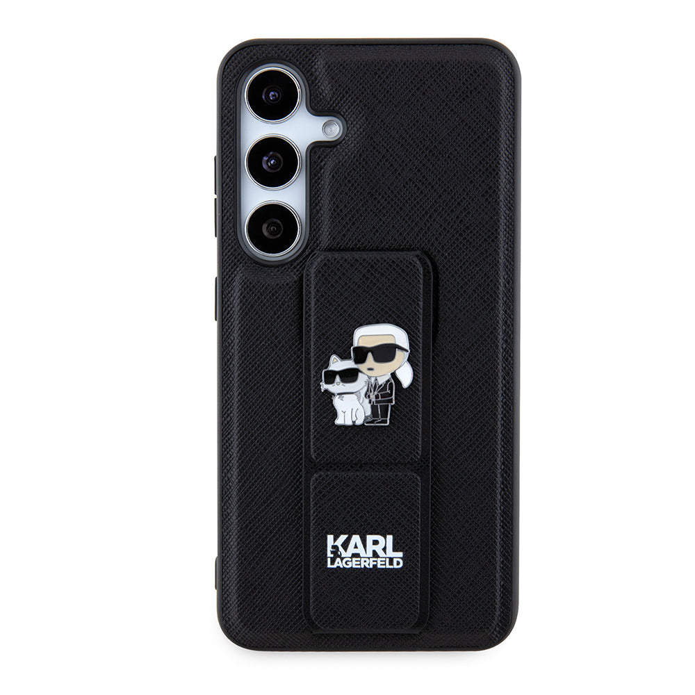MagSafe futrola za Samsung Galaxy S24 S921, Karl Lagerfeld, Saffiano Gripstand Karl & Choupette, Crna
