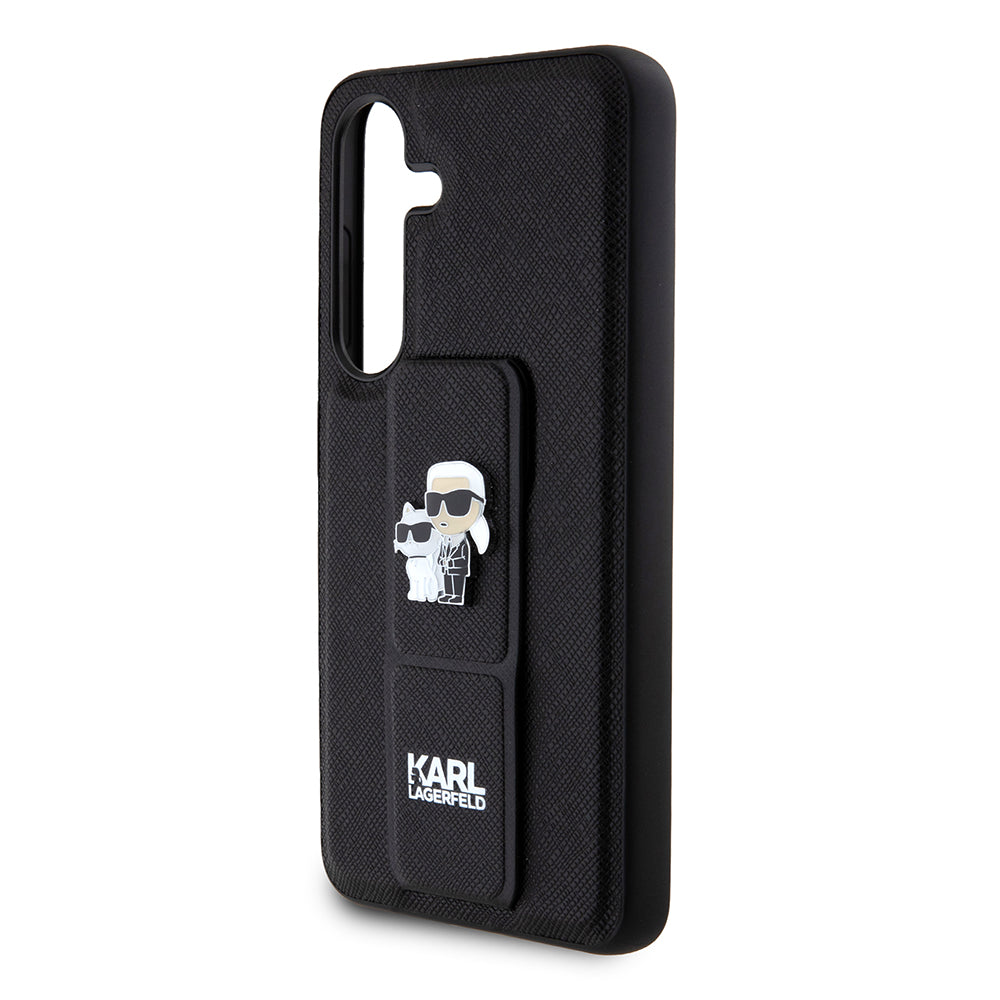 MagSafe futrola za Samsung Galaxy S24 S921, Karl Lagerfeld, Saffiano Gripstand Karl & Choupette, Crna