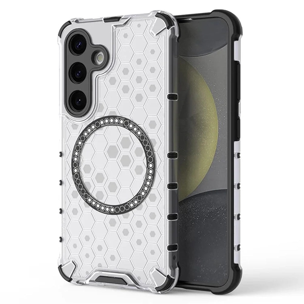 MagSafe futrola za Samsung Galaxy S24 S921, Techsuit, HoneyComb Shield, Bijela