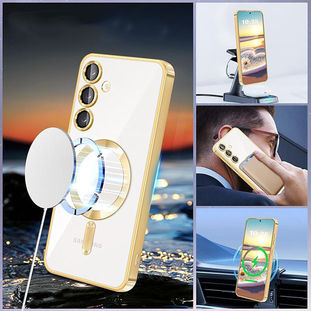 MagSafe futrola za Samsung Galaxy S24 S921, Techsuit, Luxury Crystal, Crna
