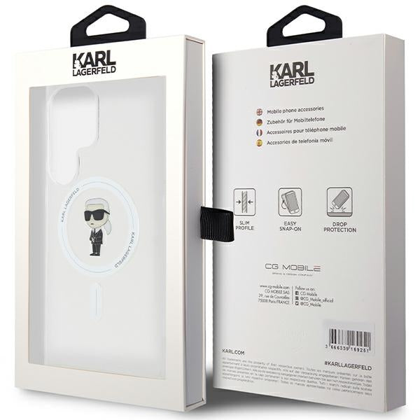 Futrola MagSafe za Samsung Galaxy S24 Ultra S928, Karl Lagerfeld, IML Ikonik Karl, Prozirna