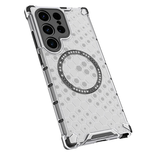 MagSafe futrola za Samsung Galaxy S24 Ultra S928, Techsuit, HoneyComb Shield, Bijela