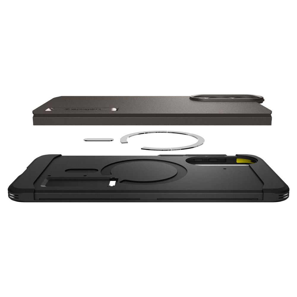 Futrola MagSafe za Samsung Galaxy S25 Edge S937, Spigen, Tough Armor, Siva ACS09423