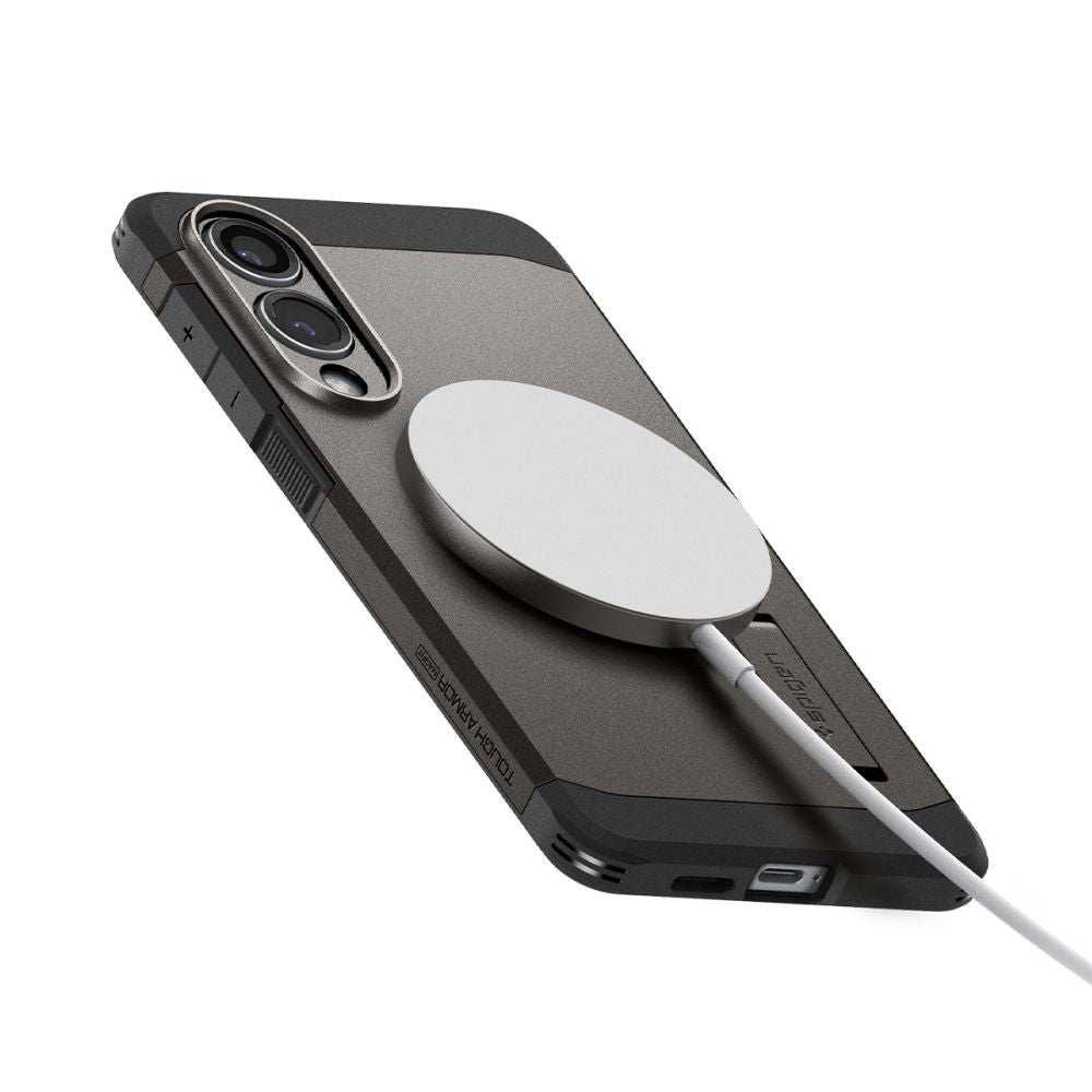 Futrola MagSafe za Samsung Galaxy S25 Edge S937, Spigen, Tough Armor, Siva ACS09423