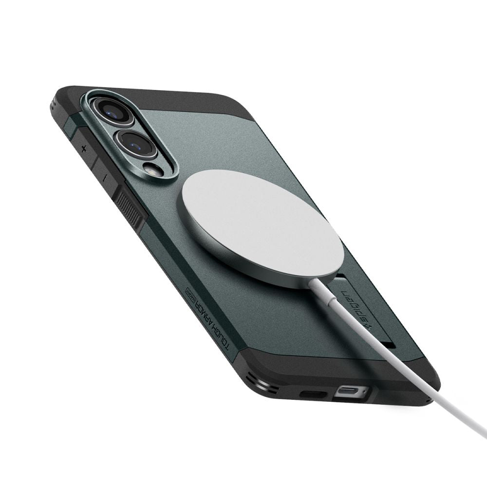 Futrola MagSafe za Samsung Galaxy S25 Edge S937, Spigen, Tough Armor, Zelena ACS09424